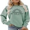 ESIKAH Women Be The Light Sweatshirt Matthew 5:14 Shirt, Bible Verse Quote Shirt Faith Pullover Tops Christian Crewneck Green view 1