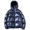 JEsilunmaMY Men's Warm Padded Shiny Puffer Jackets Thicken Casual Hooded Puffy Down Coat Windproof Winter Coats for Men (Blue,4X-Large) view 1