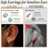 Poxtex Small Sterling Silver Huggie Hoop Earrings Set for Women, Hypoallergenic Trendy Hoops Stacks for Multiple Piercings, Dainty Cute Mini Lightweight Cartilage Helix Jewelry Gift Sensitive Ears view 3
