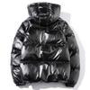 JEsilunmaMY Men's Warm Padded Shiny Puffer Jackets Thicken Casual Hooded Puffy Down Coat Windproof Winter Coats for Men (Black,3X-Large) view 2