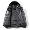 JEsilunmaMY Men's Warm Padded Shiny Puffer Jackets Thicken Casual Hooded Puffy Down Coat Windproof Winter Coats for Men (Black,3X-Large) view 3