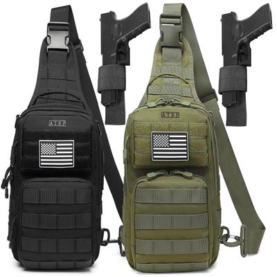 ATBP Tactical Sling Backpack With Holster Military Crossbody Bag for Men Single Shoulder Back Pack 10L