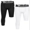 Dizoboee Youth Boys Compression Pants One Leg 3/4 Athletic Leggings for Sports Kids Basketball Tights 2 Pack, Black/White (Left Short) XS view 1
