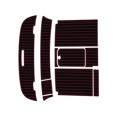 ATDEK 2010 Bayliner 652 Cockpit & Swim Platform 1/4 6mm eva Faux Teak Deck Surfing Boat Fishing Boat Motorcycle Hurts crapet Non-Slip mat Floor (Black Over Red)