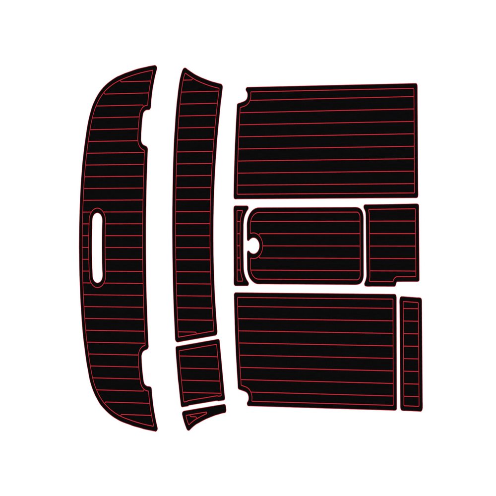 ATDEK 2010 Bayliner 652 Cockpit & Swim Platform 1/4 6mm eva Faux Teak Deck Surfing Boat Fishing Boat Motorcycle Hurts crapet Non-Slip mat Floor (Black Over Red)