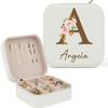 Bemaystar Personalized Gifts for Women Girl - Personalized Jewelry Box with Initial & Name, Personalized Travel Jewelry Case, Custom Jewelry Box, Christmas Gifts, Bridesmaid Gifts, Wedding Gifts view 1