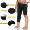 Dizoboee Youth Boys Compression Pants One Leg 3/4 Athletic Leggings for Sports Kids Basketball Tights 2 Pack, Black/Black (Left Short) XL view 3