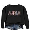 ESIKAH Autism Auntie Sweatshirt Autism Awareness Shirt Autistic Aupport Sweater Women Crewneck Pullover Tops Autism Aunt Gift Black, XX-Large view 2