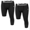 Dizoboee Youth Boys Compression Pants One Leg 3/4 Athletic Leggings for Sports Kids Basketball Tights 2 Pack, Black/Black (Right Short) L view 1