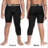 Dizoboee Youth Boys Compression Pants One Leg 3/4 Athletic Leggings for Sports Kids Basketball Tights 2 Pack, Black/Black (Right Short) L view 2