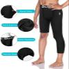 Dizoboee Youth Boys Compression Pants One Leg 3/4 Athletic Leggings for Sports Kids Basketball Tights 2 Pack, Black/Black (Right Short) L view 3