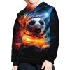 WELLFLYHOM Boys Soccer Hoodies 11T-13T Fashion Sweatshirt Trendy Fall Clolthes Long Sleeve Shirt Football Fire Hoodie Active Pullover Top for Kids Teens Jumpers Sweater Shirts Outfit view 2