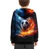 WELLFLYHOM Boys Soccer Hoodies 11T-13T Fashion Sweatshirt Trendy Fall Clolthes Long Sleeve Shirt Football Fire Hoodie Active Pullover Top for Kids Teens Jumpers Sweater Shirts Outfit view 3