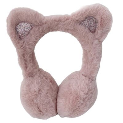Ckuakiwu Ear Muffs Kids,Baby Ear Muffs Cute Cat Winter Ear Muffs For Toddler Aged 2-6 Elastic And Adjustable Earmuff Ear Warmers Black