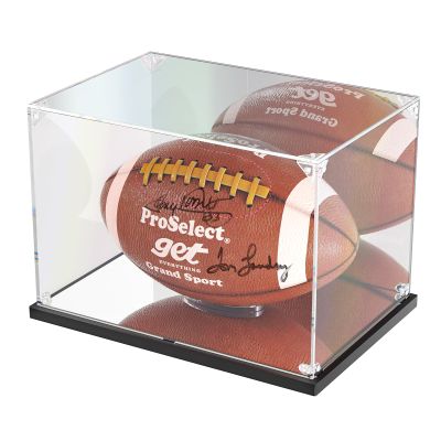 KOLIPI Football Display Case with Mirror Back and Base, Acrylic Display Case for Full Size Football Self Assembly(12x8x8 inch, 30x20x20 cm)