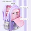 MCWTH Checkered Backpack for Teen Girls, Kawaii Cute Kids Elementary Student School Backpacks (Bow Purple) view 2