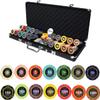 500 PCS Poker Chips Set, 14 Gram Casino Games Chips, Poker Set Texas Holdem Blackjack Poker Chips with Silver Aluminum Box, Dealer Button for Casino Games at Home ( Size : Silver Aluminum Box ) view 1