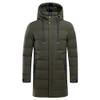 Men's Mid Length Hooded Puffer Jacket Long Winter Coats Warm Padded Jacket Windproof Windbreaker Down Coats (Army Green,Medium) view 1