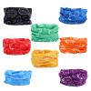 SMEHCF 8 Multipurpose Bandanas for Women Men Headband Balaclava Hair Head Scarf Face Half Airsoft Paintball Mask Neck Gaiters Breathable Reusable Washable Blue Red Orange Green Yellow Cashew Flower view 2