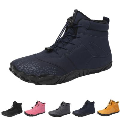 Hike Barefoot Footwear Womens Men, Non-Slip Winter Shoe with Wide Toe Box Waterproof Boots (Blue, Adult, Women, 12, Numeric, US Footwear Size System, Medium)