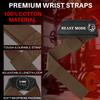 TECEUM Lifting Wrist Straps with Neoprene Padding Support  Brown  Beast Mode  Heavy Duty Wrist Workout Straps For Men and Women  Ideal for Powerlifting, Strength Training, Bodybuilding view 3