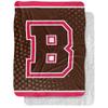 Brown University Blanket, 60"x80" Logo Dots Silky Touch Sherpa Back Super Soft Throw Blanket view 1