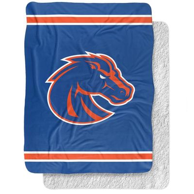 Boise State University Blanket, 60"x80" Primary Logo, Silky Touch Sherpa Back Super Soft Throw Blanket