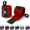 TECEUM Weightlifting Wrist Wraps with Thumb Loop Red Queen of Lifts 12 inch Heavy-Duty Workout Wrist Support & Protection Ideal for Powerlifting, Strength Training, Bodybuilding view 1
