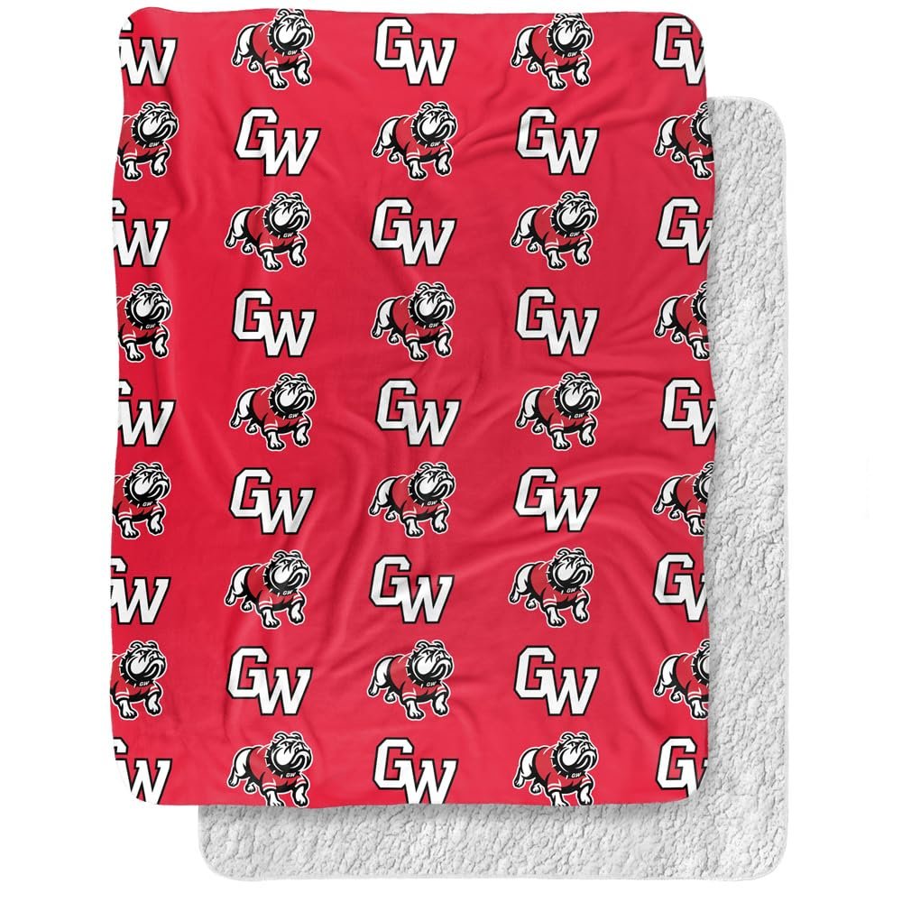 Gardner-Webb University Runnin' Bulldogs Logo Pattern, 60"x80" Silky Touch Sherpa Back Super Soft Throw Blanket,Logo Pattern