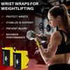 TECEUM Weightlifting Wrist Wraps with Thumb Loop  Yellow  Queen of Lifts  12 inch  Heavy-Duty Workout Wrist Support & Protection  Ideal for Powerlifting, Strength Training, Bodybuilding view 2