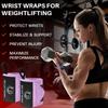 TECEUM Weightlifting Wrist Wraps with Thumb Loop Pink Beast Mode 18 inch Heavy-Duty Workout Wrist Support & Protection Ideal for Powerlifting, Strength Training, Bodybuilding view 2