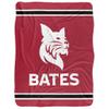 Bates College Blanket, 60"x80" Primary Logo Stripes Silky Touch Sherpa Back Super Soft Throw Blanket view 2