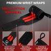 TECEUM Weightlifting Wrist Wraps with Thumb Loop  Black and Red  Arms on Fire  12 inch  Heavy-Duty Workout Wrist Support & Protection  Ideal for Powerlifting, Strength Training, Bodybuilding view 3