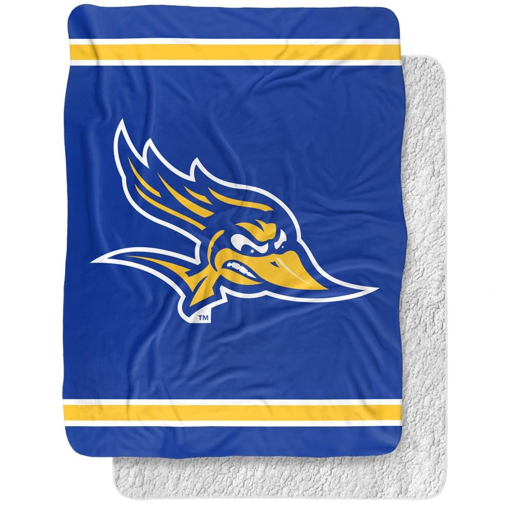 California State University Bakersfield Blanket, 60"x80" Primary Logo Stripes Silky Touch Sherpa Back Super Soft Throw Blanket