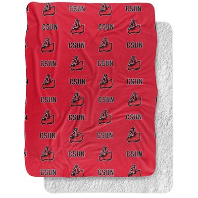 California State University Northridge Blanket, 60"x80" Logo Pattern Silky Touch Sherpa Back Super Soft Throw Blanket
