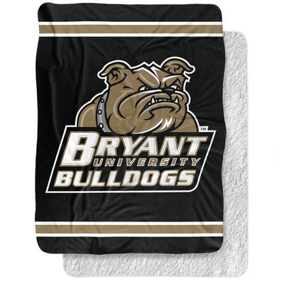 Bryant University Blanket, 60"x80" Primary Logo Stripes Silky Touch Sherpa Back Super Soft Throw Blanket