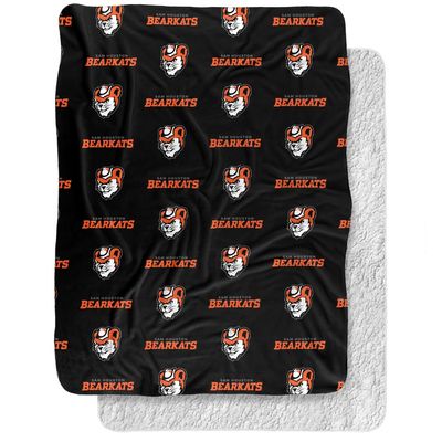 Sam Houston State University Blanket, 60"x80" Logo Pattern Silky Touch Sherpa Back Super Soft Throw Blanket