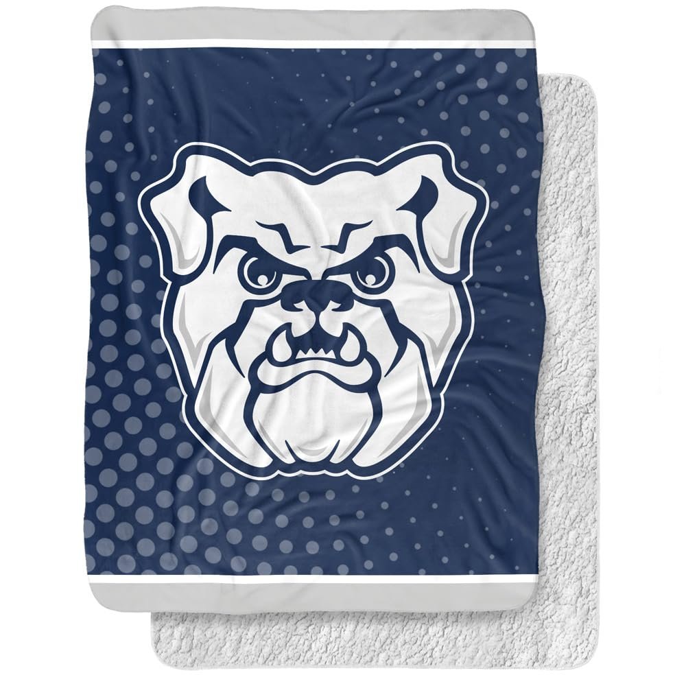 Butler University Blanket, 60"x80" Logo Dots Silky Touch Sherpa Back Super Soft Throw Blanket