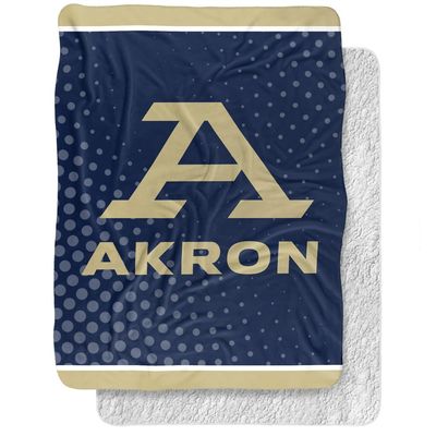 University of Akron Blanket, 60"x80" Logo Dots Silky Touch Sherpa Back Super Soft Throw Blanket