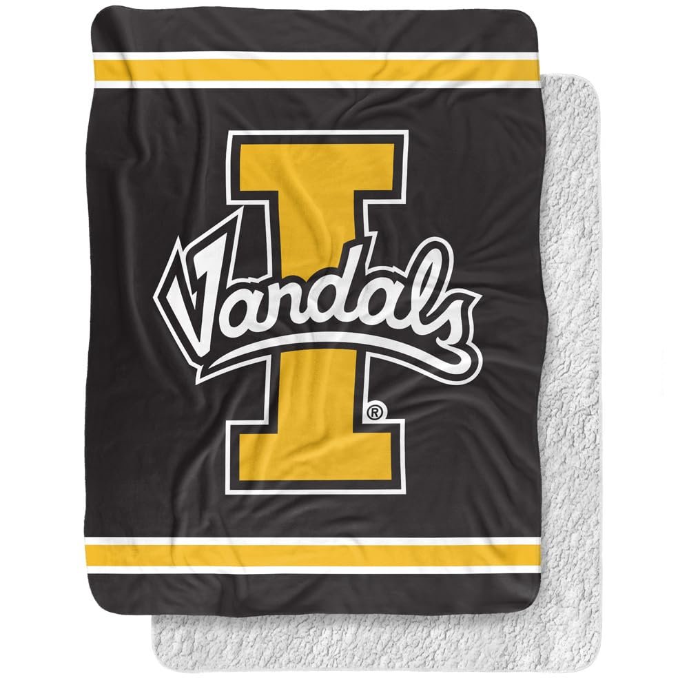 University of Idaho Blanket, 60"x80" Primary Logo, Silky Touch Sherpa Back Super Soft Throw Blanket