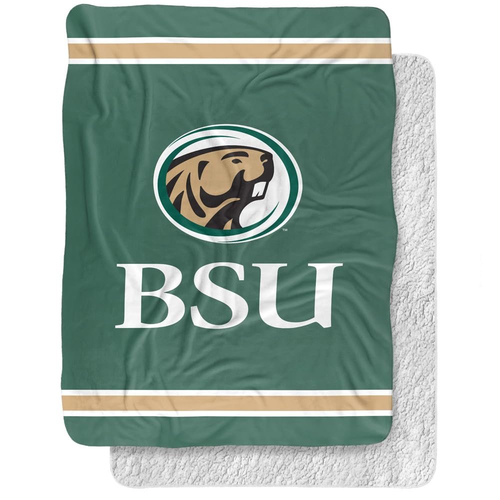 Bemidji State University Blanket, 60"x80" Primary Logo, Silky Touch Sherpa Back Super Soft Throw Blanket