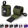 TECEUM Weightlifting Wrist Wraps with Thumb Loop Military Green Arms on Fire 18 inch Heavy-Duty Workout Wrist Support & Protection Ideal for Powerlifting, Strength Training, Bodybuilding