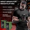 TECEUM Weightlifting Wrist Wraps with Thumb Loop Military Green Arms on Fire 18 inch Heavy-Duty Workout Wrist Support & Protection Ideal for Powerlifting, Strength Training, Bodybuilding view 2