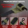TECEUM Weightlifting Wrist Wraps with Thumb Loop Military Green Arms on Fire 18 inch Heavy-Duty Workout Wrist Support & Protection Ideal for Powerlifting, Strength Training, Bodybuilding view 3