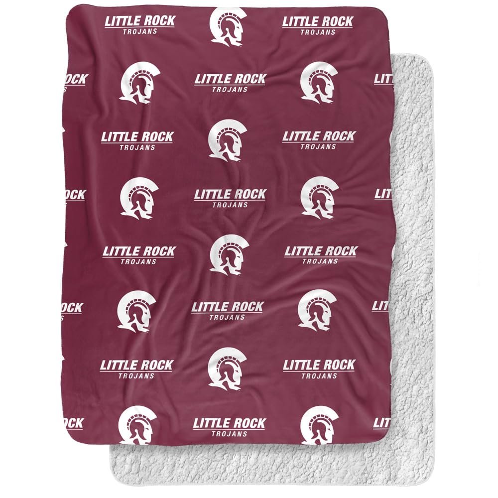 University of Arkansas at Little Rock Blanket, 60"x80" Logo Pattern Silky Touch Sherpa Back Super Soft Throw Blanket