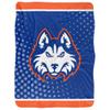 Houston Christian University Huskies Logo Dots, 60"x80" Silky Touch Sherpa Back Super Soft Throw Blanket view 2