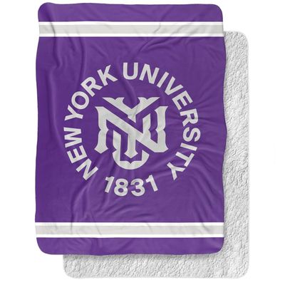 New York University Blanket, 60"x80" Primary Logo, Silky Touch Sherpa Back Super Soft Throw Blanket