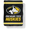 Michigan Tech University Blanket, 60"x80" Primary Logo Stripes Silky Touch Sherpa Back Super Soft Throw Blanket view 1