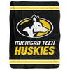 Michigan Tech University Blanket, 60"x80" Primary Logo Stripes Silky Touch Sherpa Back Super Soft Throw Blanket view 2