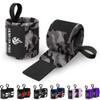 TECEUM Weightlifting Wrist Wraps with Thumb Loop  Black Camo  Arms on Fire  12 inch  Heavy-Duty Workout Wrist Support & Protection  Ideal for Powerlifting, Strength Training, Bodybuilding view 1